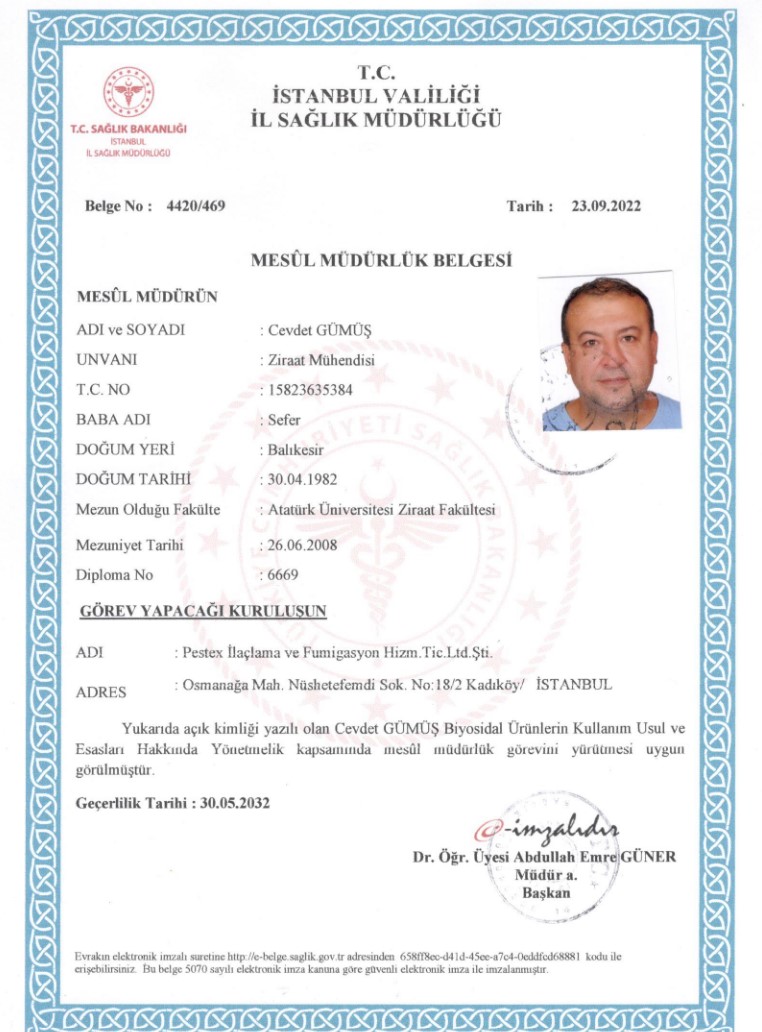 MESUL MÜDÜR BELGESİ - 2022