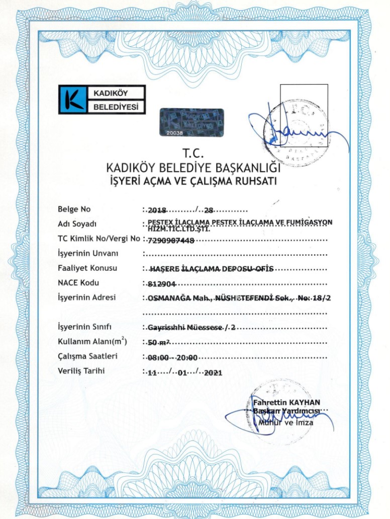 İş Yeri Açma Ruhsatı