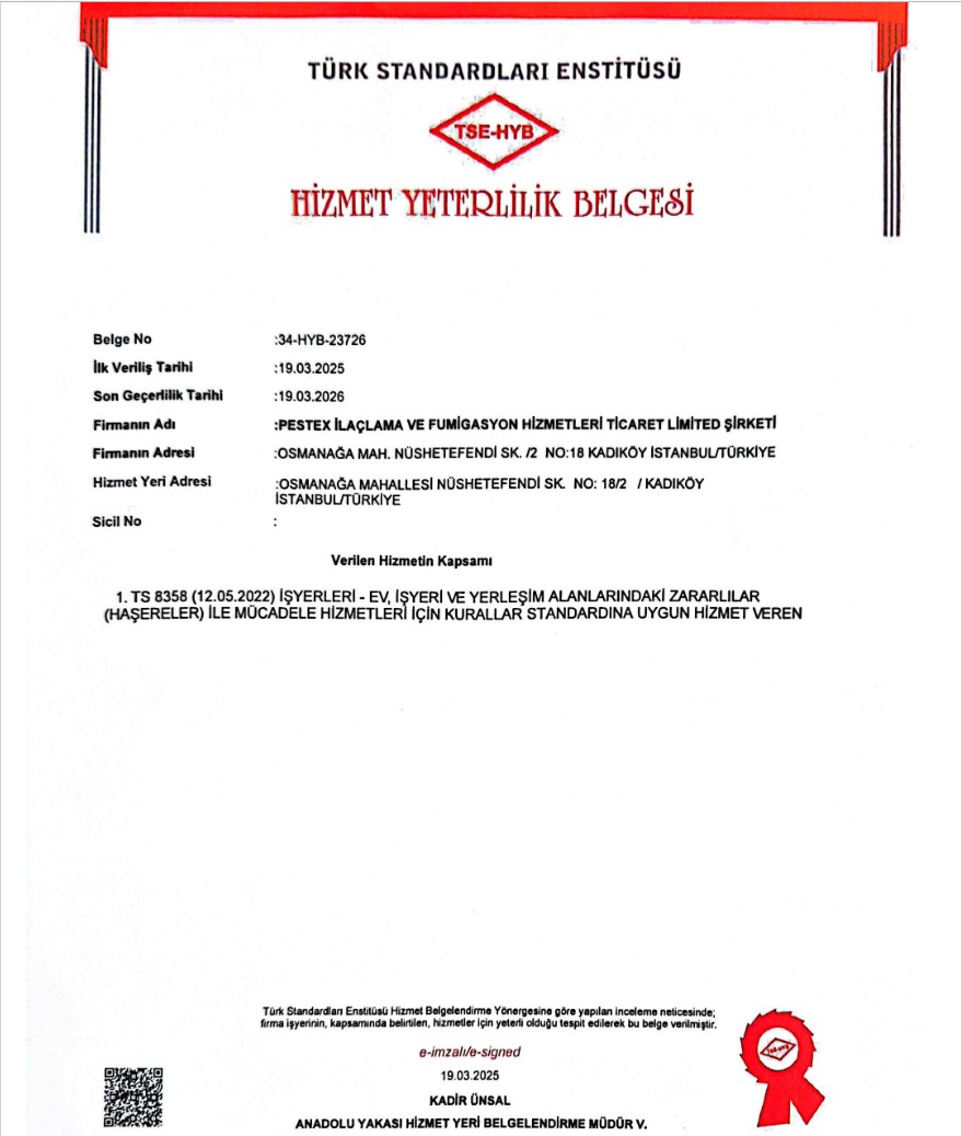 Hizmet Yeterlilik Beglesi TSE - HYB